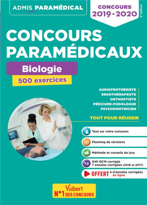Emprunter Concours paramédicaux biologie. 500 exercices, Edition 2019-2020 livre