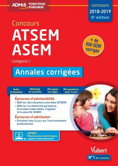 Emprunter Concours ATSEM ASEM catégorie C. Annales corrigées. Concours 2018-2019, 8e édition livre