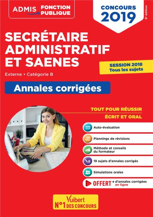 Emprunter Concours Secrétaire administratif et SAENES. Annales corrigées, Edition 2019 livre