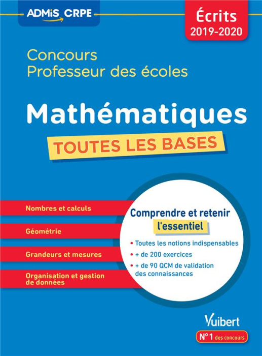 Emprunter Mathématiques concours professeur des écoles. Toutes les bases, Edition 2019-2020 livre