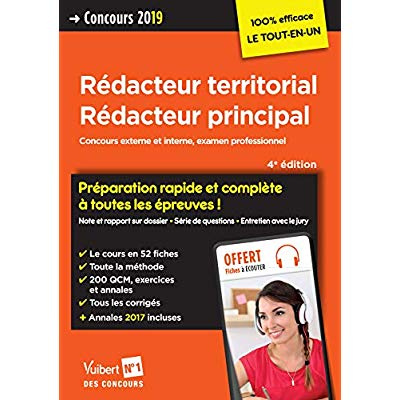 Emprunter Concours Rédacteur territorial, Rédacteur principal. Concours externe et interne, examen professionn livre