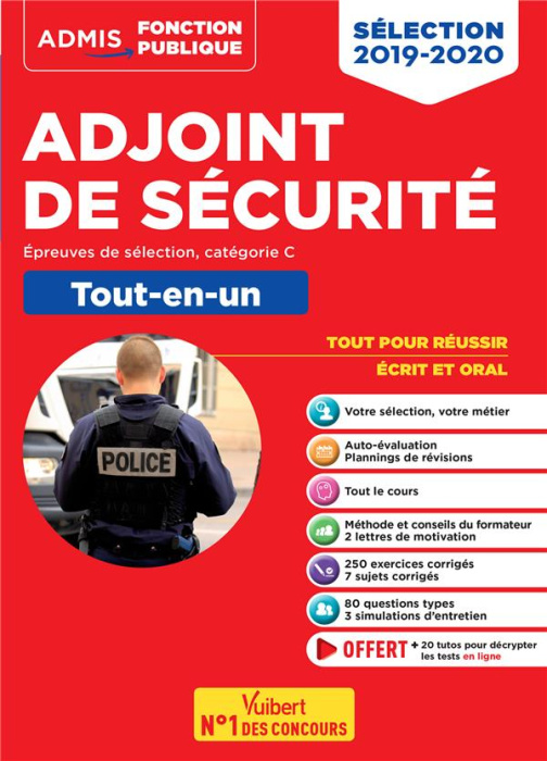 Emprunter Adjoint de sécurité Tout-en-un. Epreuves des sélection, catégorie C, Edition 2019-2020 livre