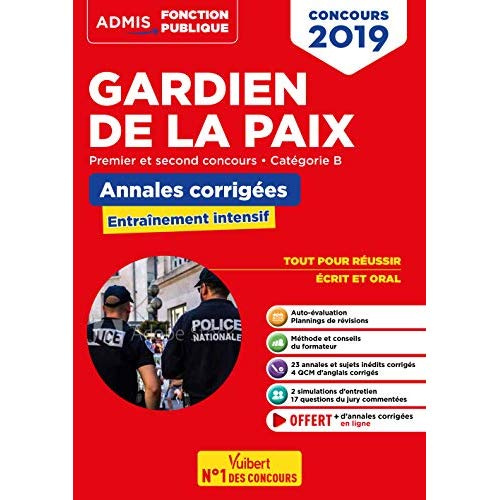 Emprunter Concours gardien de la paix, catégorie B. Annales corrigées, Edition 2019-2020 livre