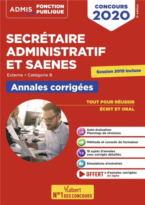 Emprunter Concours Secrétaire administratif et SAENES. Annales corrigées, Edition 2020 livre