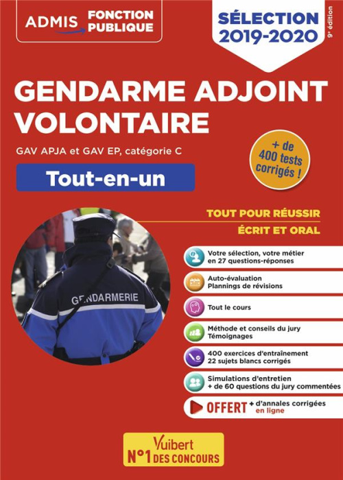 Emprunter Epreuves de sélection Gendarme adjoint volontaire GAV APJA et GAV EP. Tout-en-un, Edition 2019-2020 livre