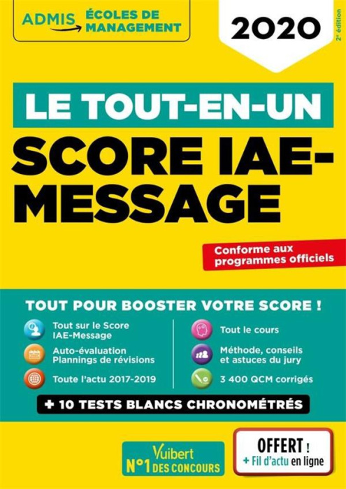 Emprunter Le tout-en-un Score IAE-Message. Edition 2020 livre