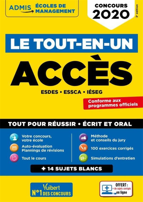 Emprunter Concours ACCES. Tout-en-un, Edition 2020 livre