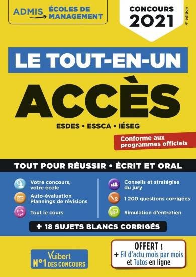 Emprunter Concours ACCES. ESDES, ESSCA, IESEG - Le tout-en-un, Edition 2021 livre