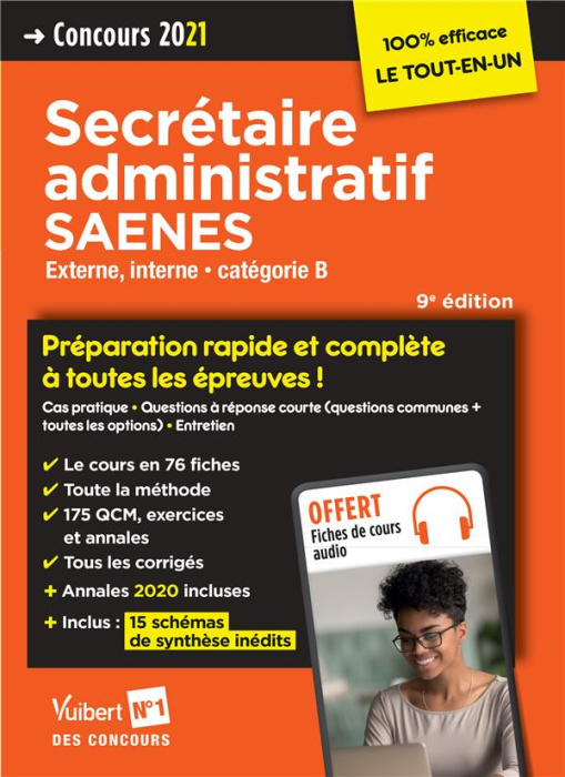 Emprunter Concours Secrétaire administratif - SAENES. Le tout-en-un externe, interne catégorie B, Edition 2021 livre