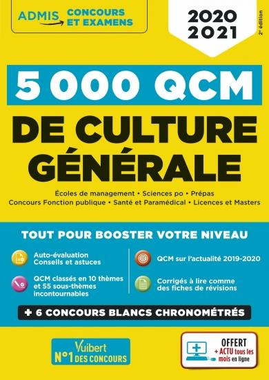 Emprunter 5000 QCM de culture générale. Edition 2020-2021 livre