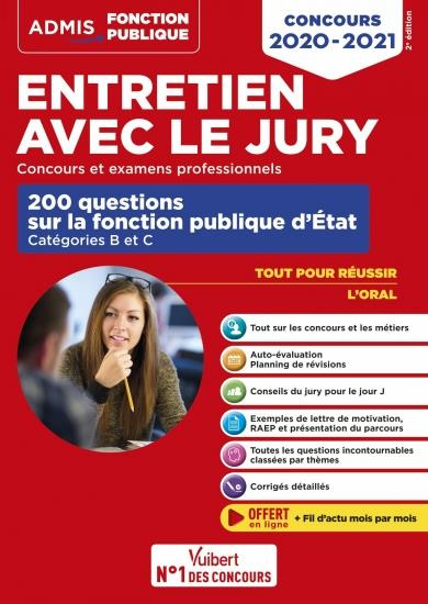Emprunter Entretien avec le jury. 200 questions sur la fonction publique d'Etat catégories B et C, Edition 202 livre
