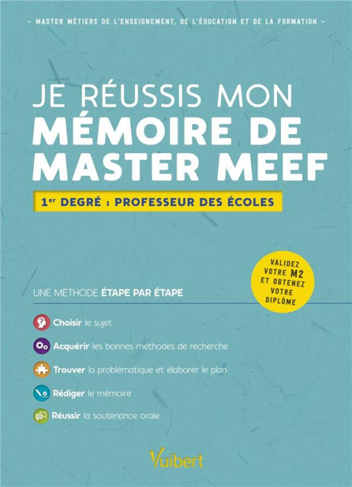 Emprunter Je réussis mon mémoire de Master MEEF. 1er degré : professeur des écoles, Edition 2021 livre