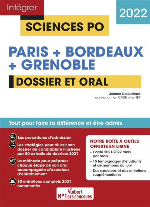 Emprunter Sciences Po Paris Bordeaux Grenoble. Dossier et Oral, Edition 2022 livre