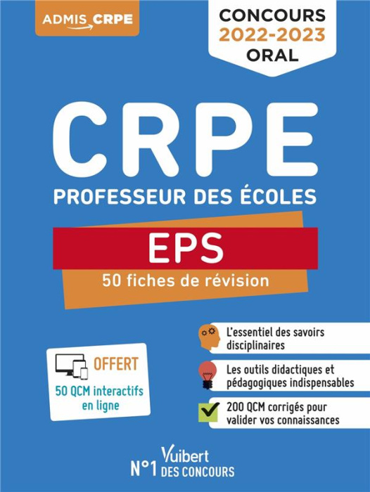 Emprunter EPS concours Professeur des écoles. 50 fiches de révision, Edition 2022-2023 livre