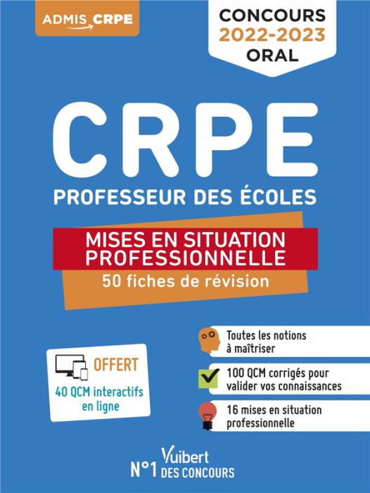 Emprunter Mises en situation professionnelle Concours Professeur des écoles. 50 fiches de révision, Edition 20 livre