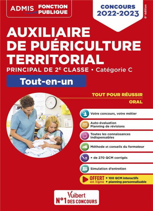 Emprunter Concours Auxiliaire de puériculture territorial. Principal de 2e classe. Tout-en-un, Edition 2022-20 livre