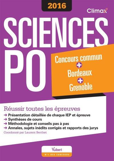 Emprunter Sciences Po 2016. Concours commun Bordeaux Grenoble livre