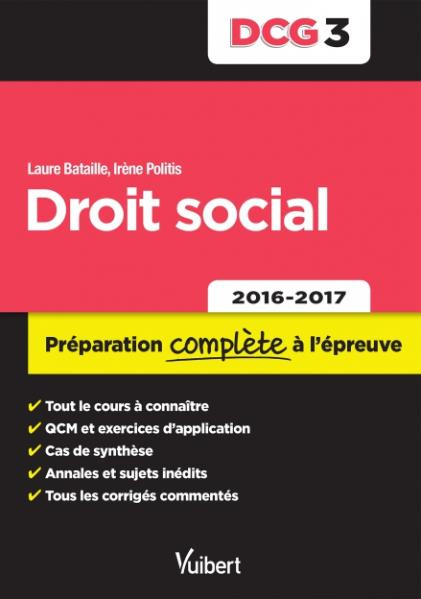 Emprunter Droit social DCG 3. Préparation complète à l'épreuve, Edition 2016-2017 livre