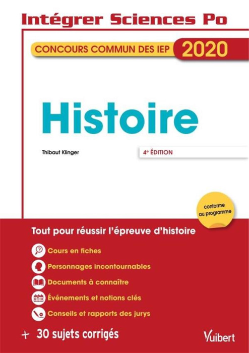 Emprunter Histoire. Concours commun des IEP, Edition 2020 livre