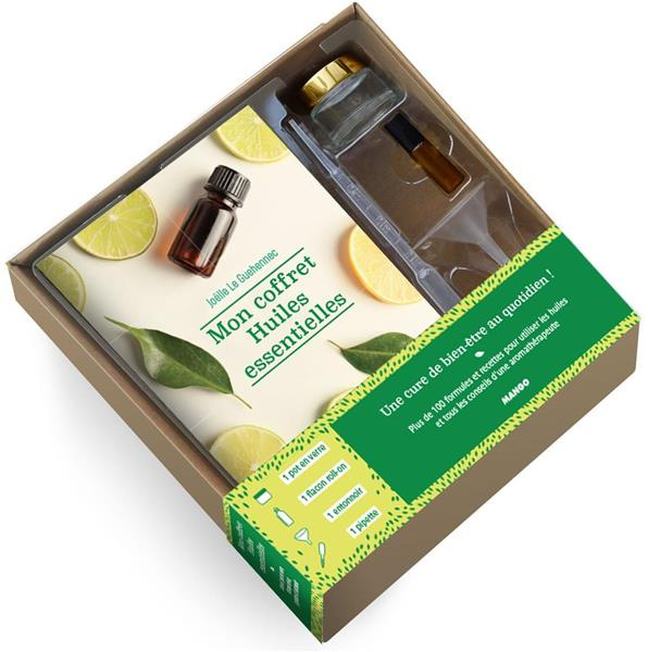 Emprunter Mon coffret huiles essentielles. Contient : 1 livre, 1 pot en verre, 1 flacon roll-on, 1 entonnoir, livre