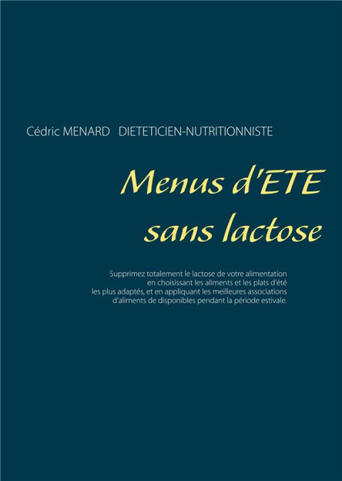 Emprunter Menus d'été sans lactose livre