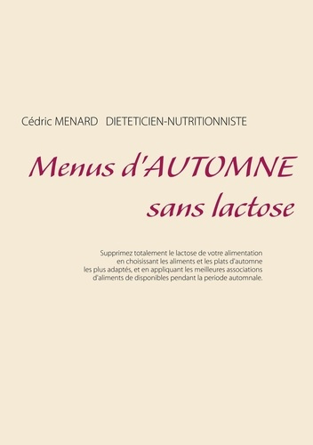 Emprunter Menus d'automne sans lactose livre