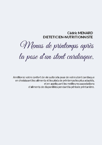 Emprunter Menus de printemps après la pose d'un stent cardiaque livre