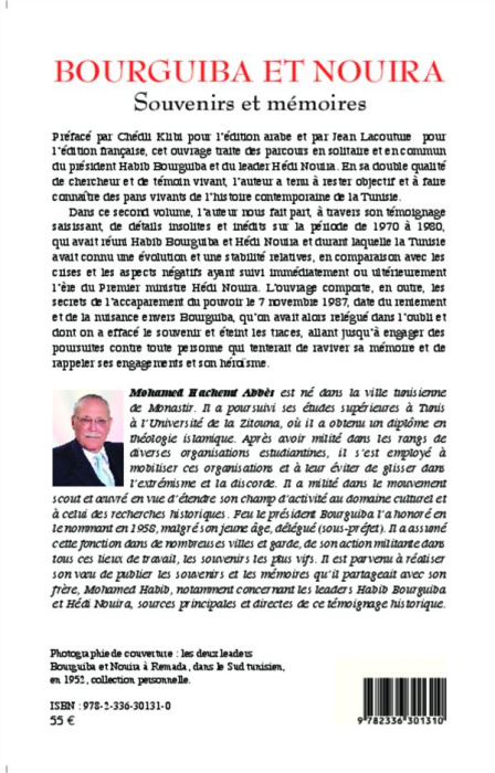 Emprunter Bourguiba et Nouira. Volume 2, Souvenirs et mémoires livre
