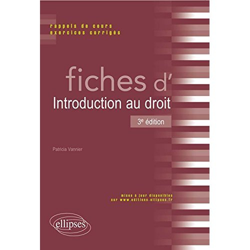 Emprunter FICHES D'INTRODUCTION AU DROIT - 3E EDITION livre