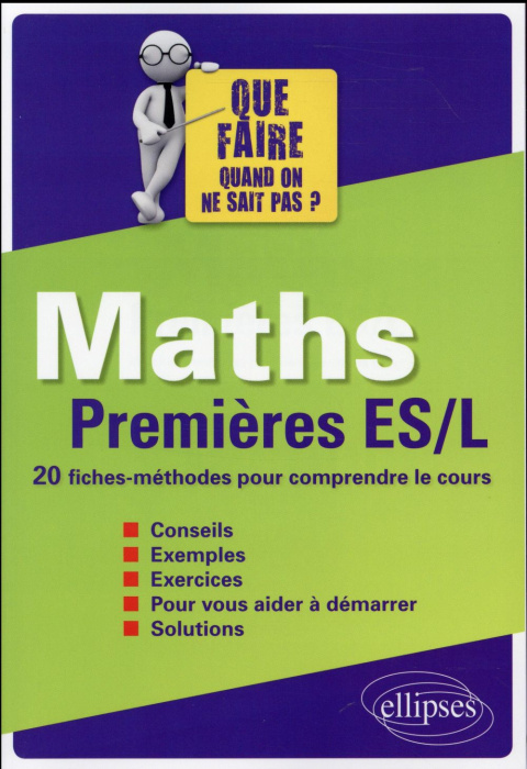Emprunter Maths 1ere ES-L. 20 fiches pour comprendre le cours livre