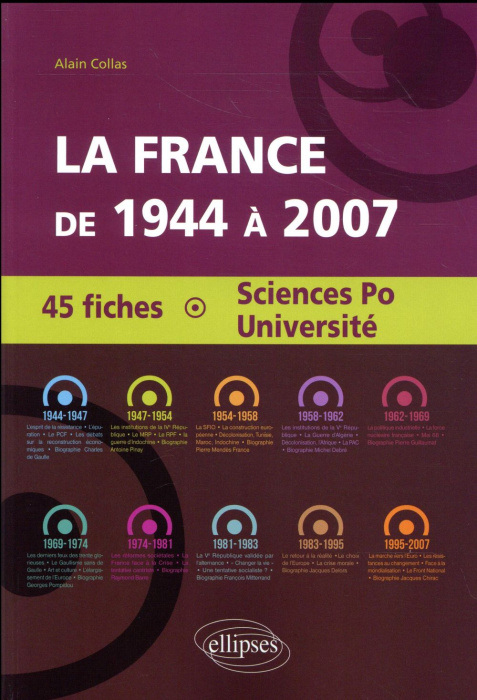 Emprunter La France de 1944 à 2007. 45 fiches Sciences Po - Université livre