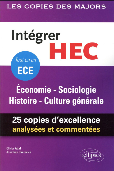 Emprunter Intégrer HEC. ECE Economie Sociologie Histoire Culture générale livre