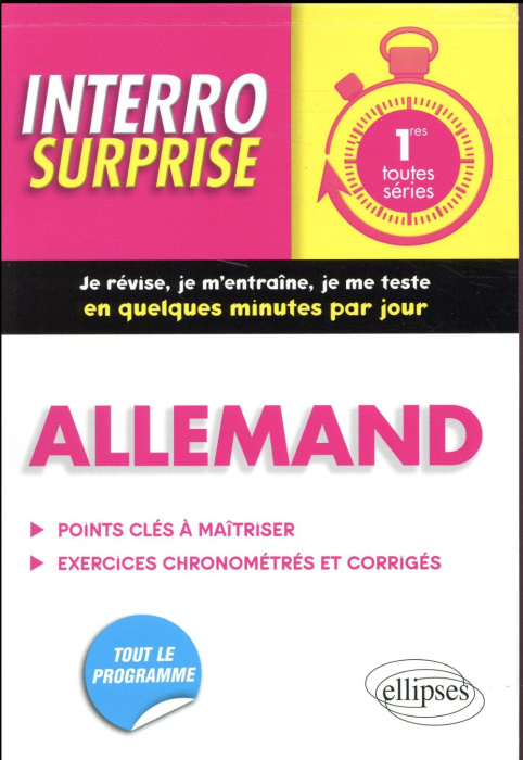 Emprunter Allemand 1res toutes séries. Points clés à maîtriser, exercices chronométrés et corrigés livre