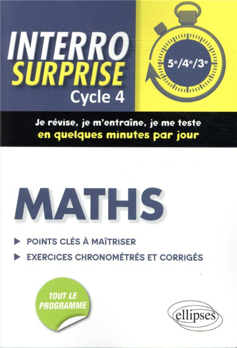 Emprunter Mathématiques cycle 4. Tout le cours en 128 questions/réponses et 400 exercices chronométrés et corr livre