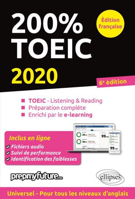 Emprunter 200% TOEIC. Listening & reading, Préparation complète, Enrichi par le e-learning, Edition 2020 livre