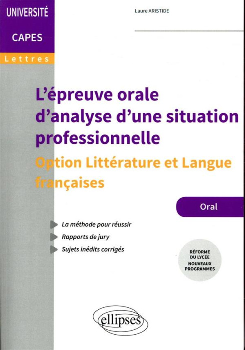 Emprunter L'épreuve orale d'analyse d'une situation professionnelle livre