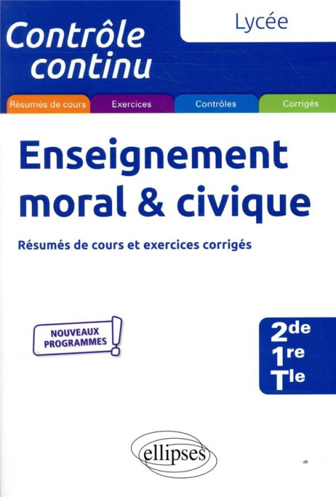 Emprunter Enseignement moral & civique 2de-1re-Tle. Edition 2020 livre