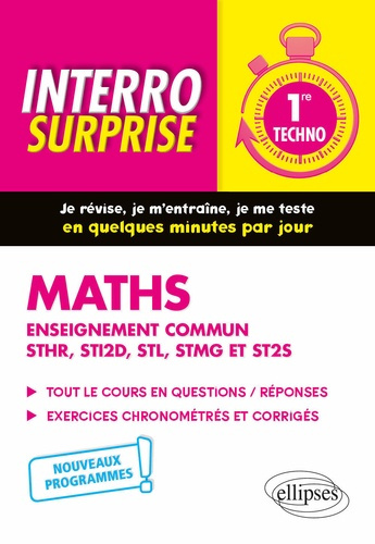 Emprunter Mathématiques 1re techno Enseignement commun STHR, STI2D, STL, STMG et ST2S. Edition 2021 livre