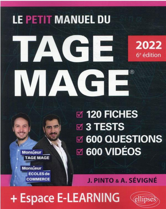 Emprunter Le petit manuel du TAGE MAGE. 120 fiches, 3 tests, 600 questions, 600 vidéos, Edition 2022 livre