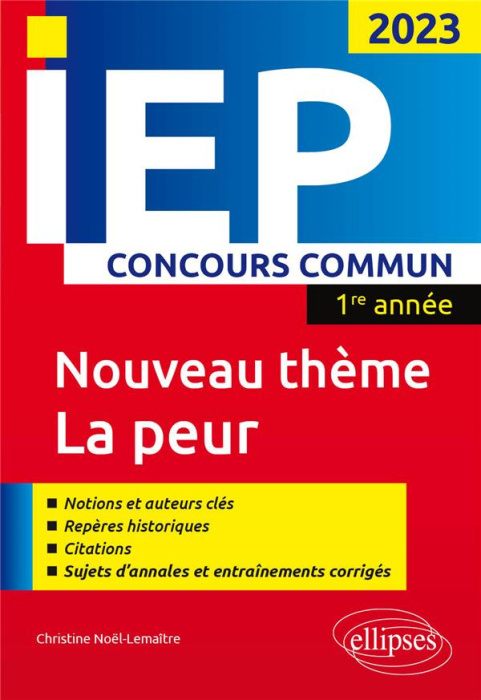Emprunter Concours commun IEP 1re année. L'alimentation La peur, Edition 2023 livre