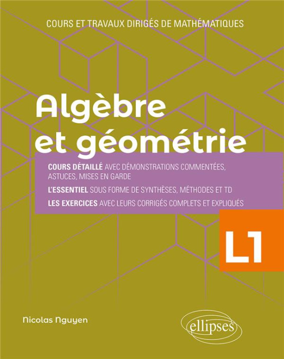 Emprunter Algèbre et géométrie L1. Cours et travaux dirigés de mathématiques livre