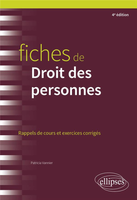 Emprunter Fiches de Droit des personnes. Rappels de cours et exercices corrigés, 4e édition livre