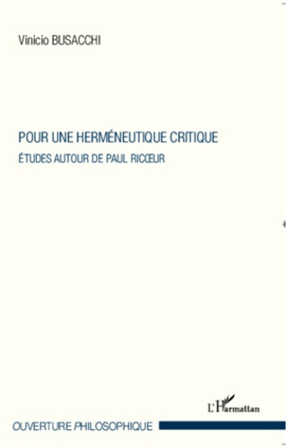 Emprunter Pour une herméneutique critique. Etudes autour de Paul Ricoeur livre