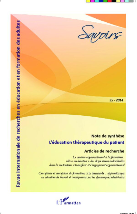 Emprunter Savoirs N° 35/2014 : L'éducation thérapeutique du patient livre