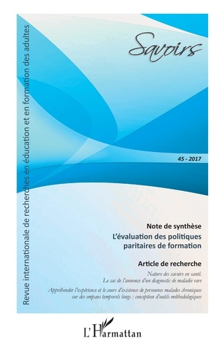 Emprunter Savoirs N°45/2017 : L'évaluation des politiques paritaires de formation livre