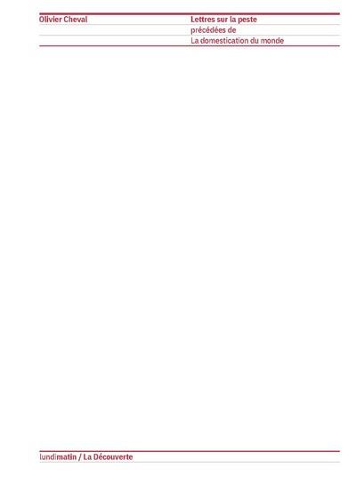 Emprunter Lettres sur la peste livre