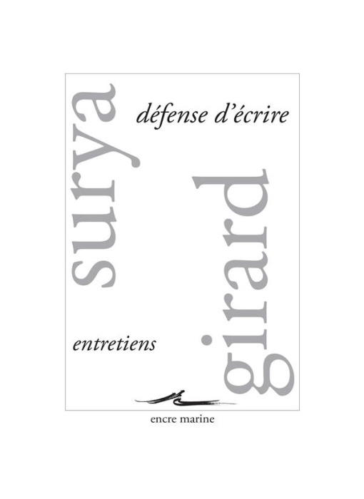 Emprunter Défense d'écrire. Entretiens livre