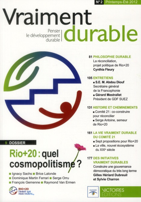 Emprunter Vraiment durable N° 2, Printemps-Eté 2012 : Rio 20 : Quel cosmopolitisme ? livre