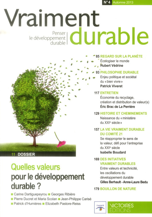 Emprunter Vraiment durable N° 4, Automne 2013 : Quelles valeurs pour le développement durable ? livre