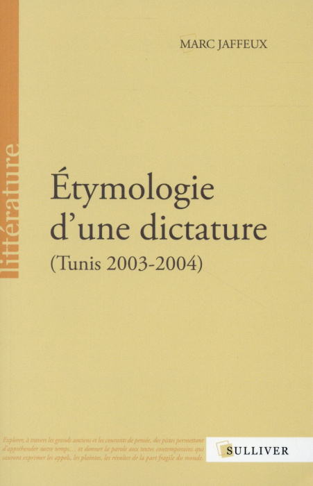Emprunter Etymologie d'une dictature Tunis (2003-2004) livre